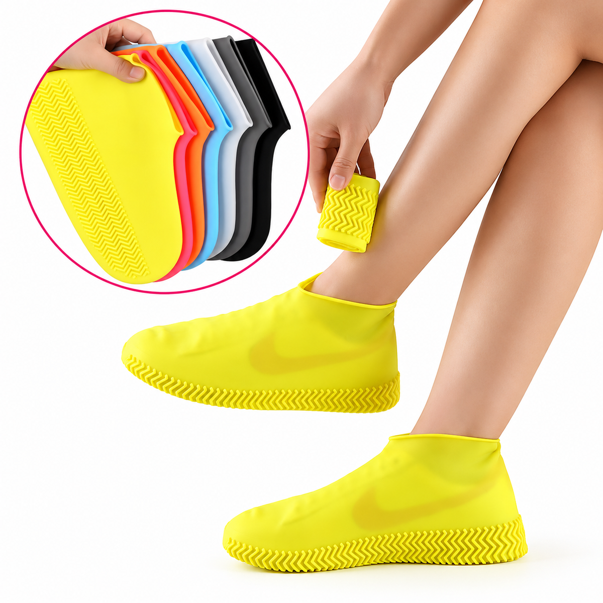 Silicone Shoe Covers – Anti-Slip, Stretchable & Portable